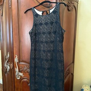 Ann Taylor Loft black lace dress size 10